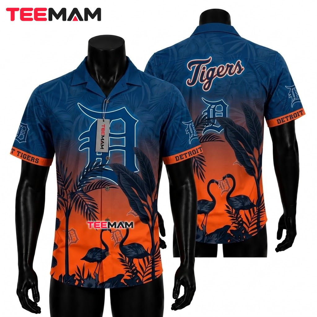 Detroit Lions Tropical Shirt Gold Monstera Detroit Lions Tropical Shirt Gold Monstera