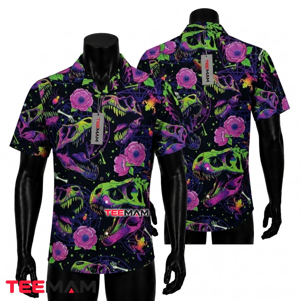 Mickey Mouse Hawaiian Shirt Green Monstera Leaf Print