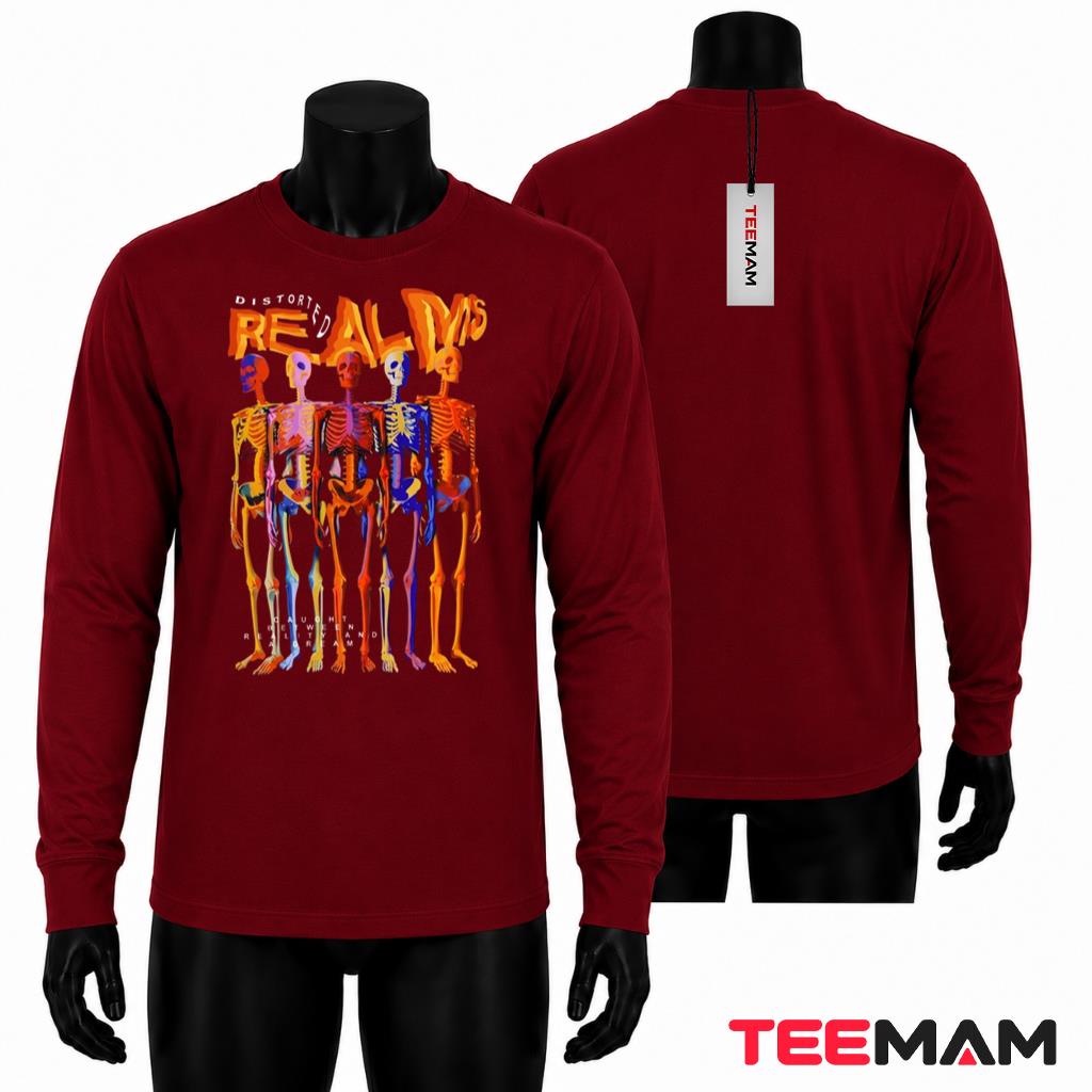 Distorted Realms Colorful Skeleton Art Long Sleeve Distorted Realms Colorful Skeleton Art Long Sleeve