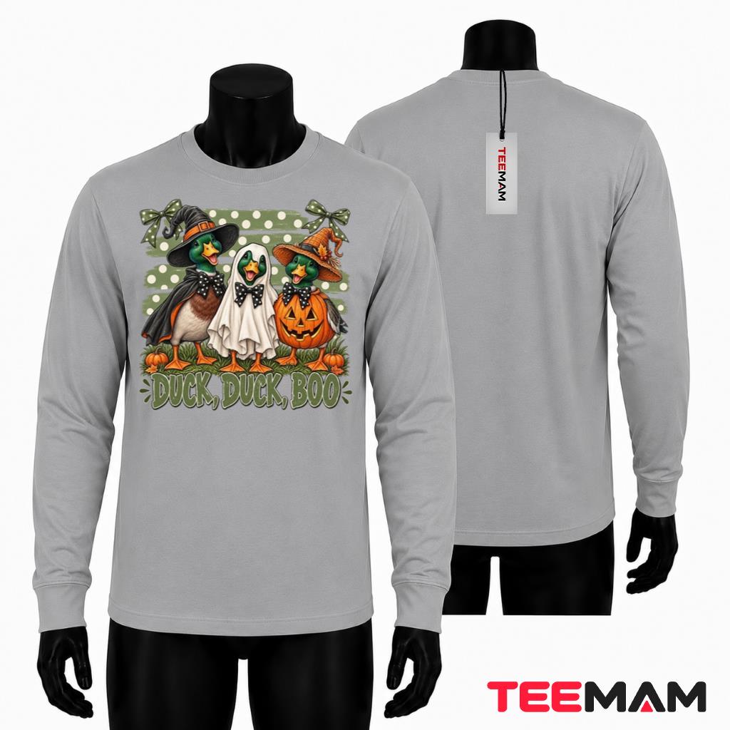 Duck Duck Boo Long Sleeve Halloween Mallard Witch Pumpkin Duck Duck Boo Long Sleeve Halloween Mallard Witch Pumpkin