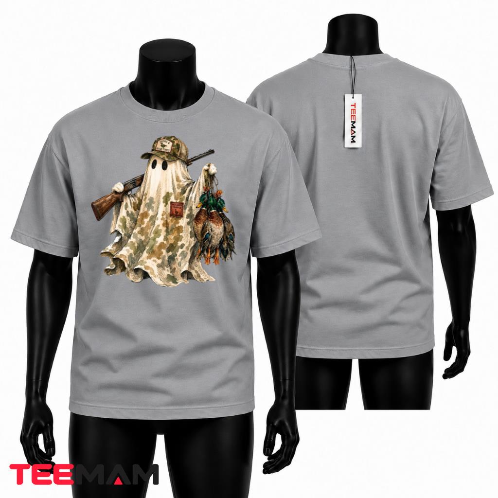 Duck Hunting Ghost Halloween T-Shirt Spooky Hunter Apparel