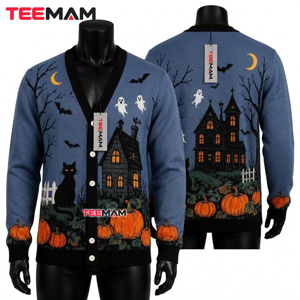 Dusk Halloween Cardigan Black Cat House 1