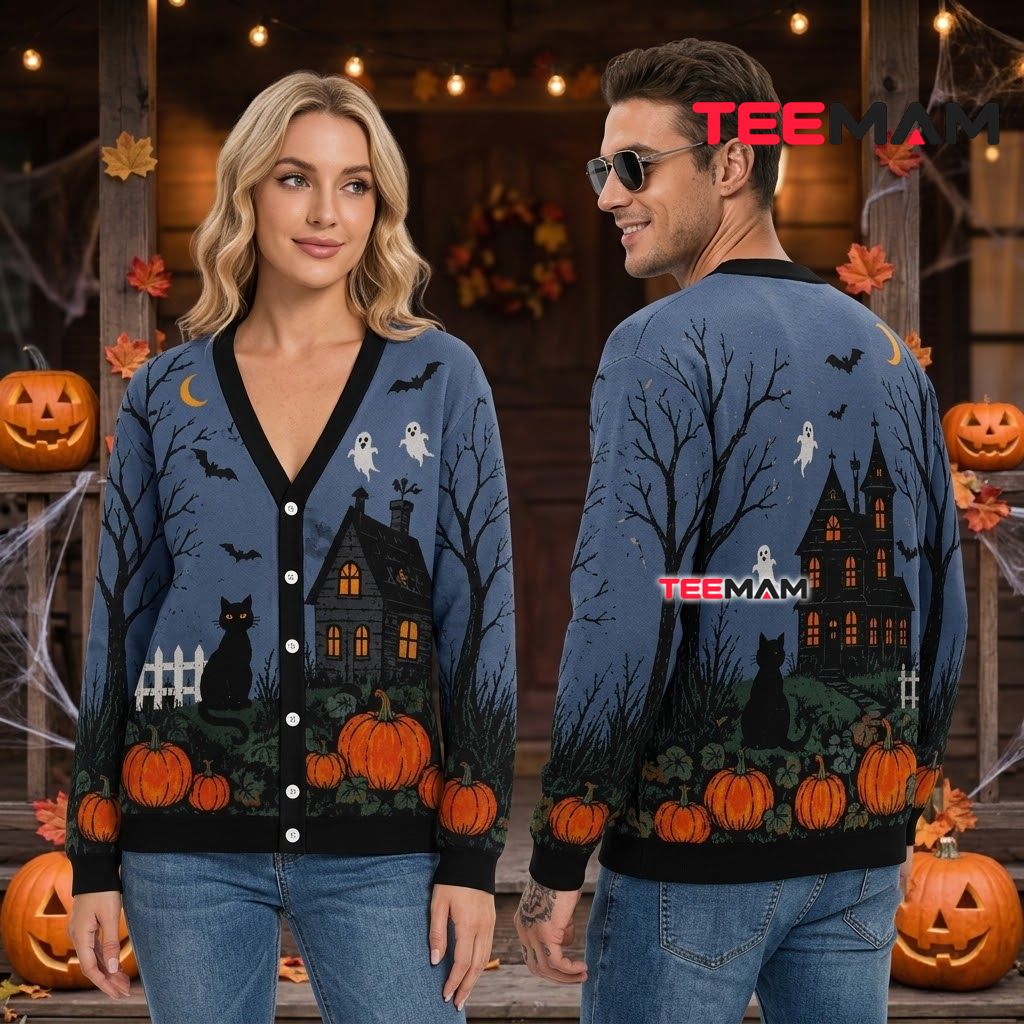 Dusk Halloween Cardigan Black Cat House 2 Dusk Halloween Cardigan Black Cat House 2