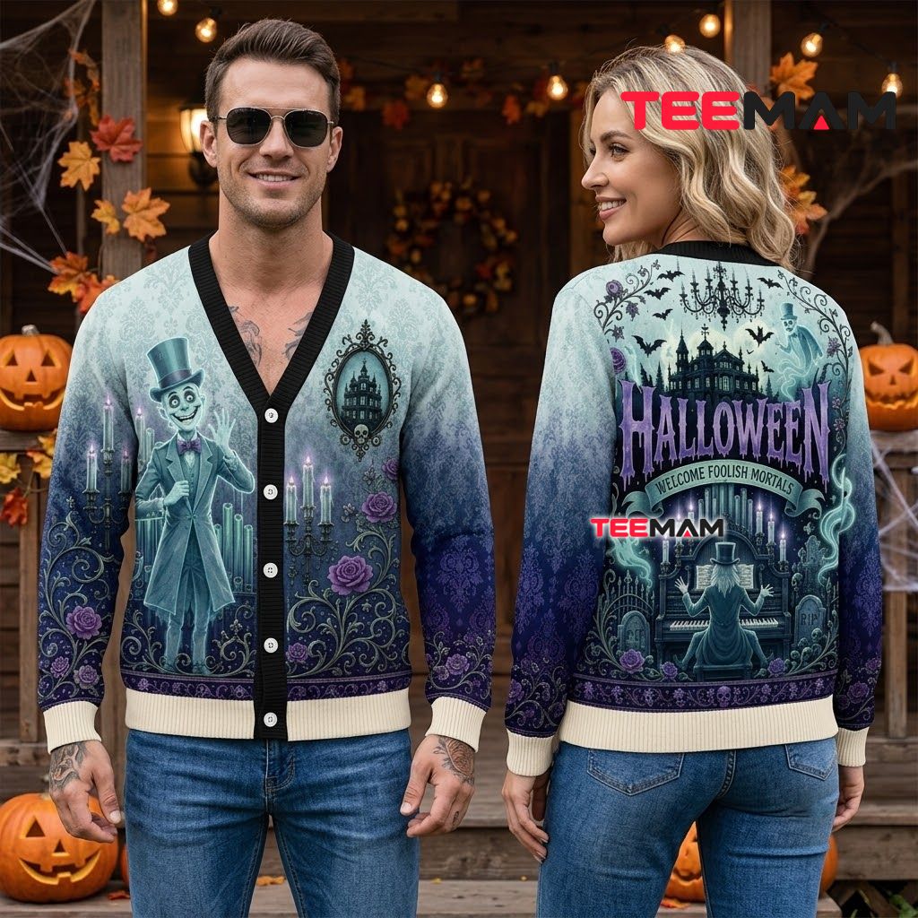 Foolish Mortals Halloween Cardigan Ghost Mansion 2 Foolish Mortals Halloween Cardigan Ghost Mansion 2