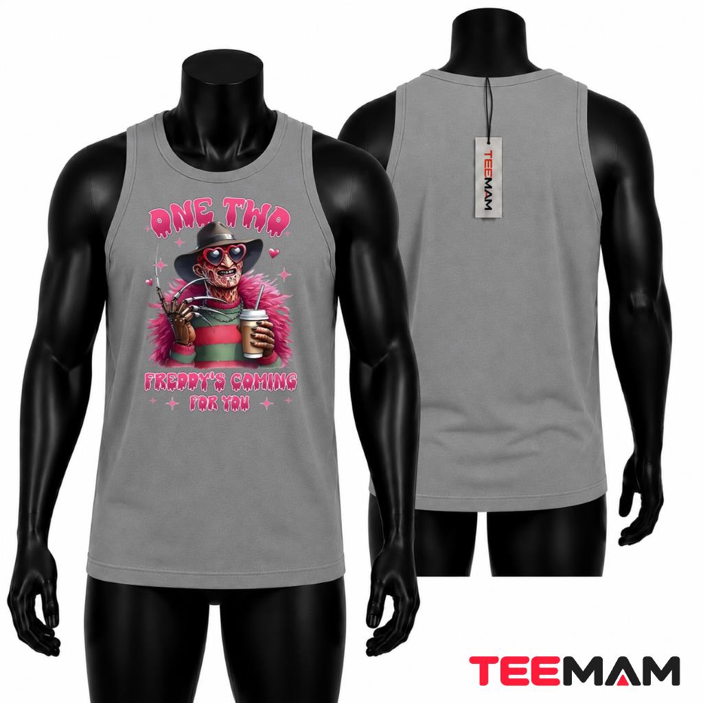 Freddy Krueger Halloween Tank Top Pink Coffee Horror Freddy Krueger Halloween Tank Top Pink Coffee Horror