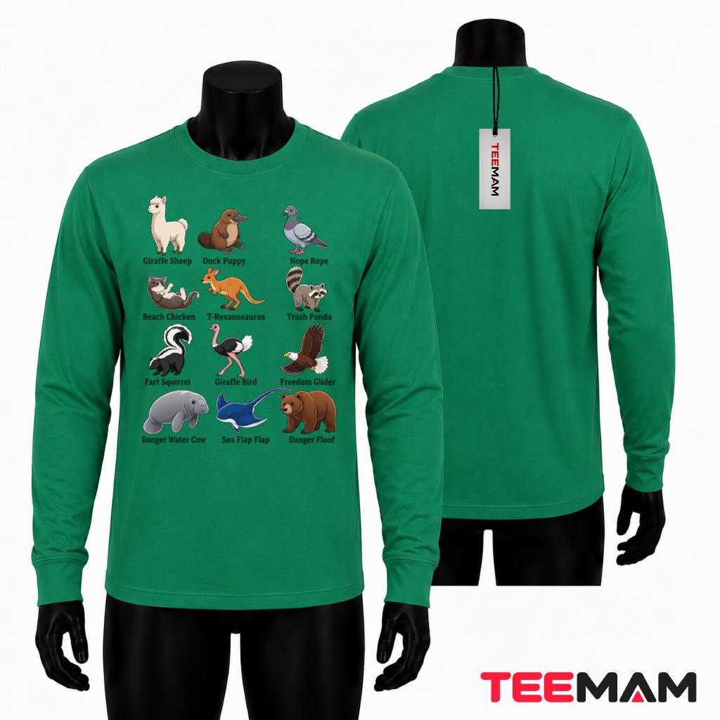Funny Animal Nicknames Chart Long Sleeve Funny Animal Nicknames Chart Long Sleeve