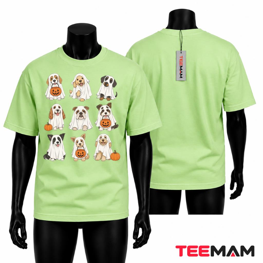 Ghost Dog Halloween T-Shirt Pumpkin Spooky Puppy Lover