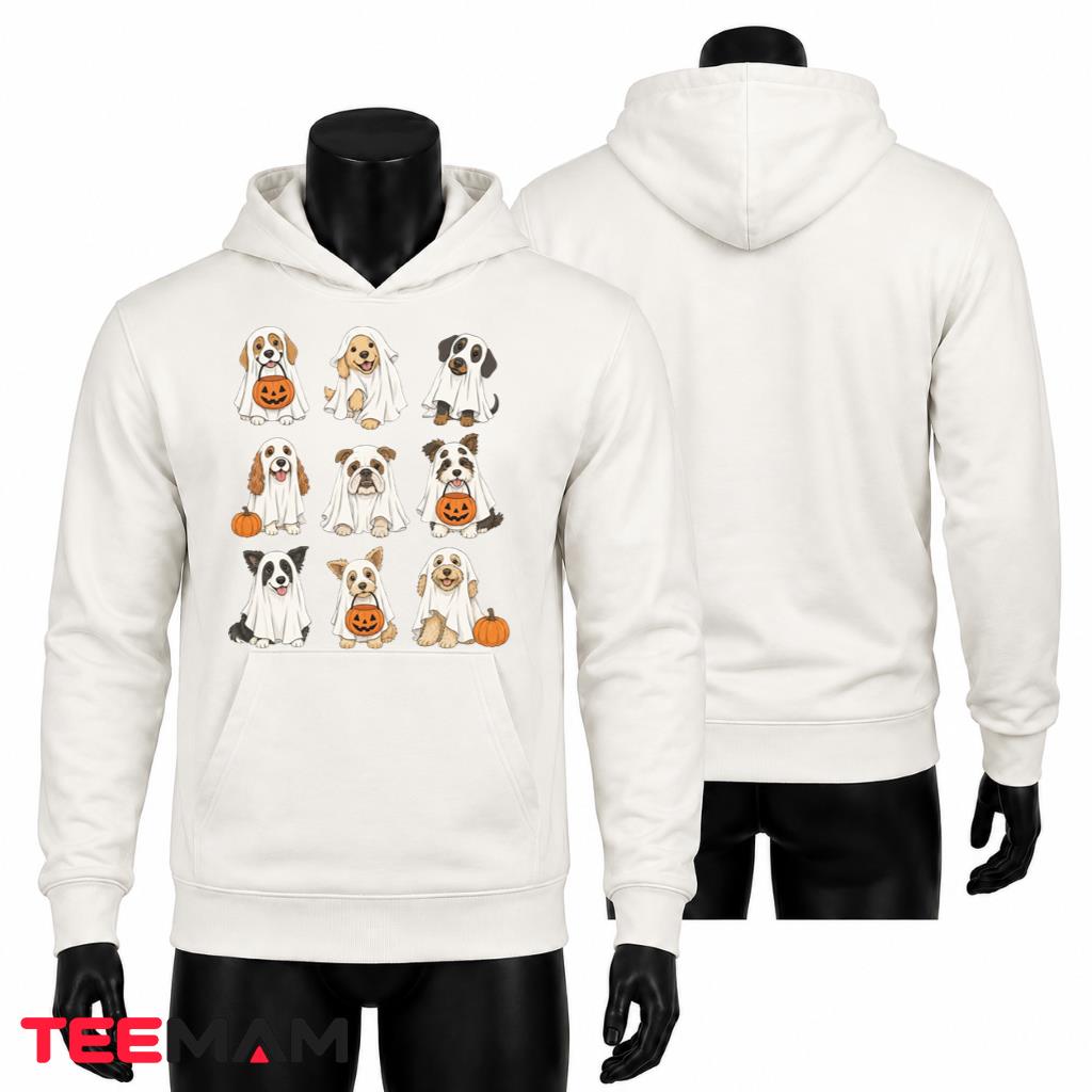 Ghost Dog Halloween Hoodie Pumpkin Spooky Puppy Lover Ghost Dog Halloween Hoodie Pumpkin Spooky Puppy Lover