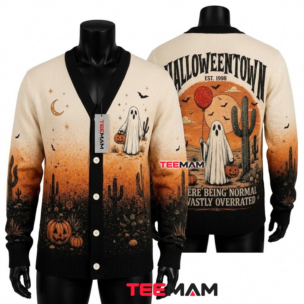 Ghost Halloween Cardigan Cute Pumpkin Skull Print Ghost Halloween Cardigan Cute Pumpkin Skull Print
