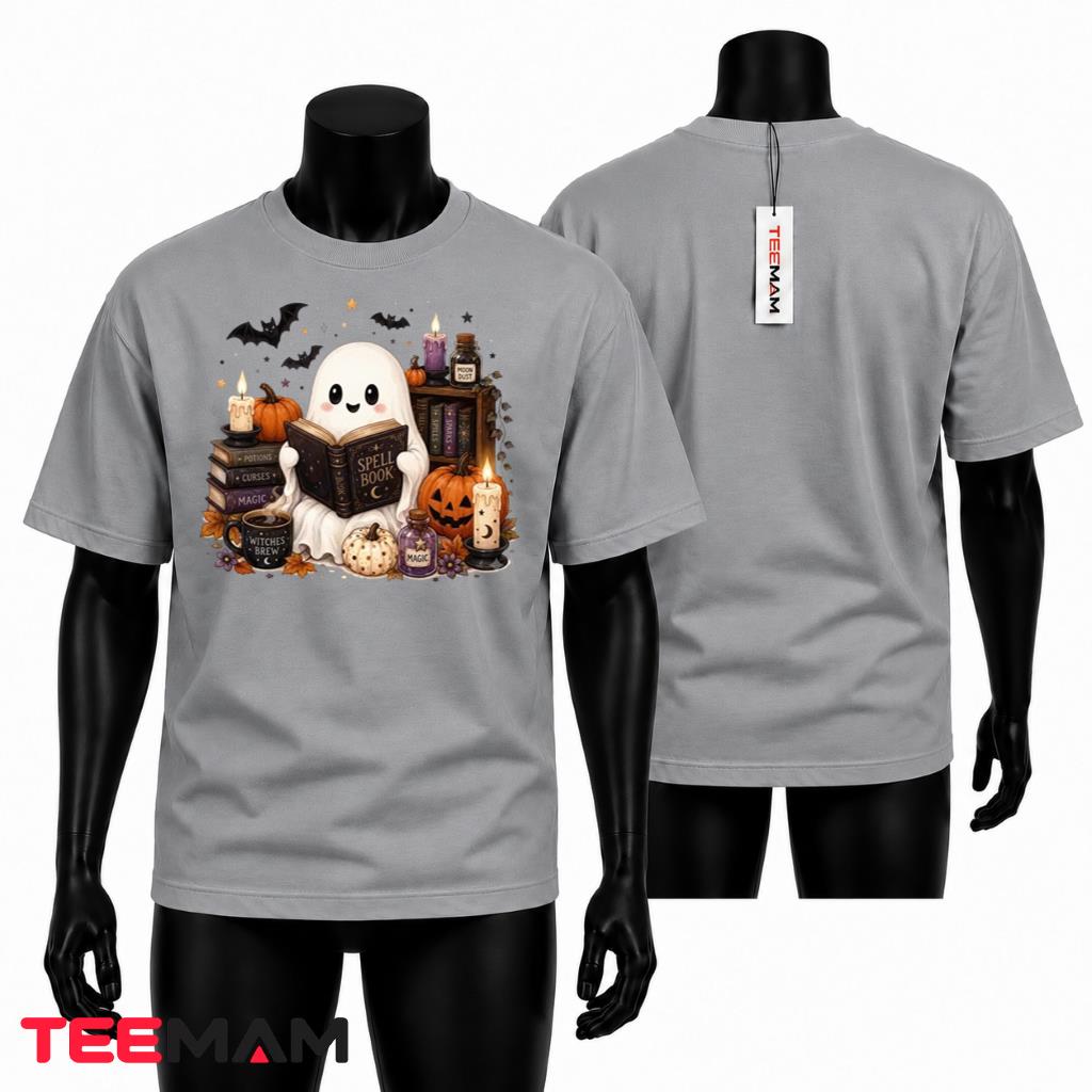 Ghost Reading Book Shirt Halloween Fall Pumpkin Ghost Reading Book Shirt Halloween Fall Pumpkin