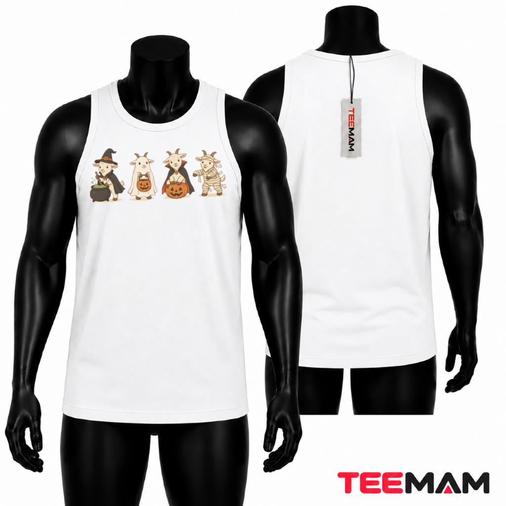 Goat Halloween Tank Top Spooky Cute Farm Animal Costume Party Goat Halloween Tank Top Spooky Cute Farm Animal Costume Party