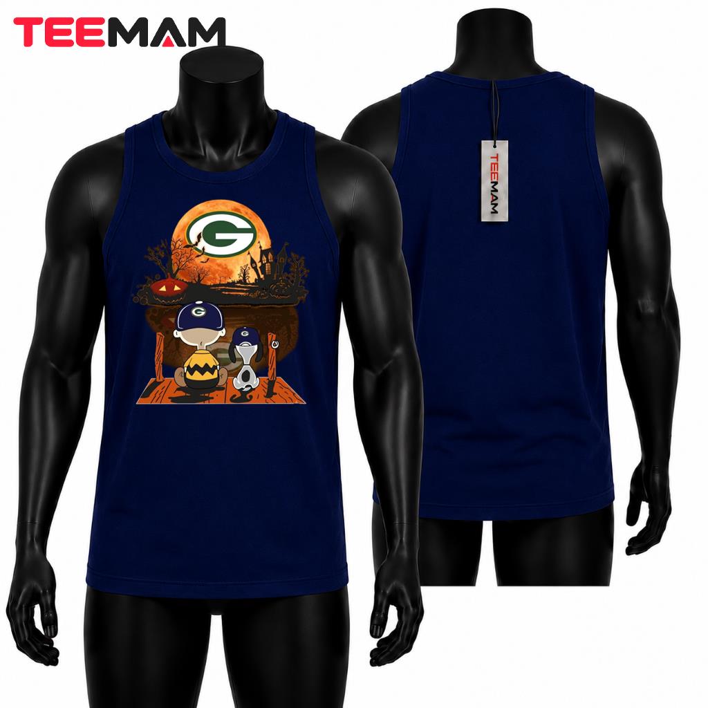 Green Bay Packers Halloween Tank Top Charlie Brown Snoopy Green Bay Packers Halloween Tank Top Charlie Brown Snoopy
