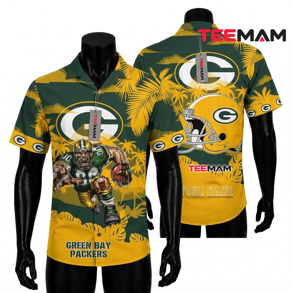 Green Bay Packers Hawaiian Shirt White Coconut