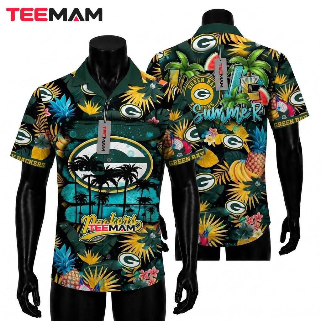 Green Bay Packers Hawaiian Shirt Pineapple Fruit Front
