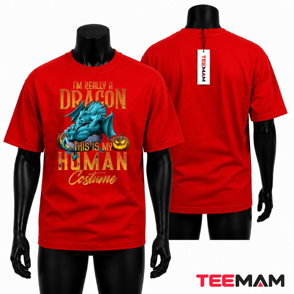 Halloween Dragon T-Shirt This Is My Human Costume Spooky