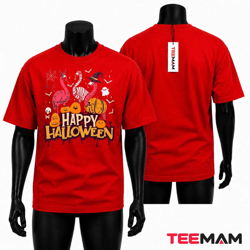 Halloween Flamingos T-Shirt Happy Halloween