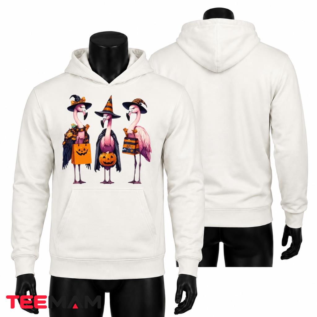 Halloween Flamingos Witch Hoodie Spooky Group Costume Halloween Flamingos Witch Hoodie Spooky Group Costume