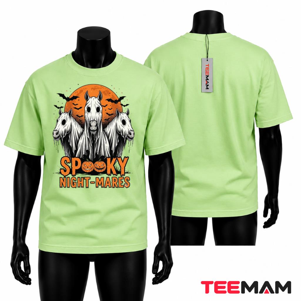 Halloween Ghost Horses T-Shirt Spooky Night Mares