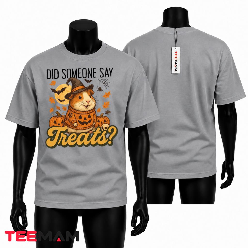 Halloween Guinea Pig T-Shirt Witch Hat Pumpkin Treats