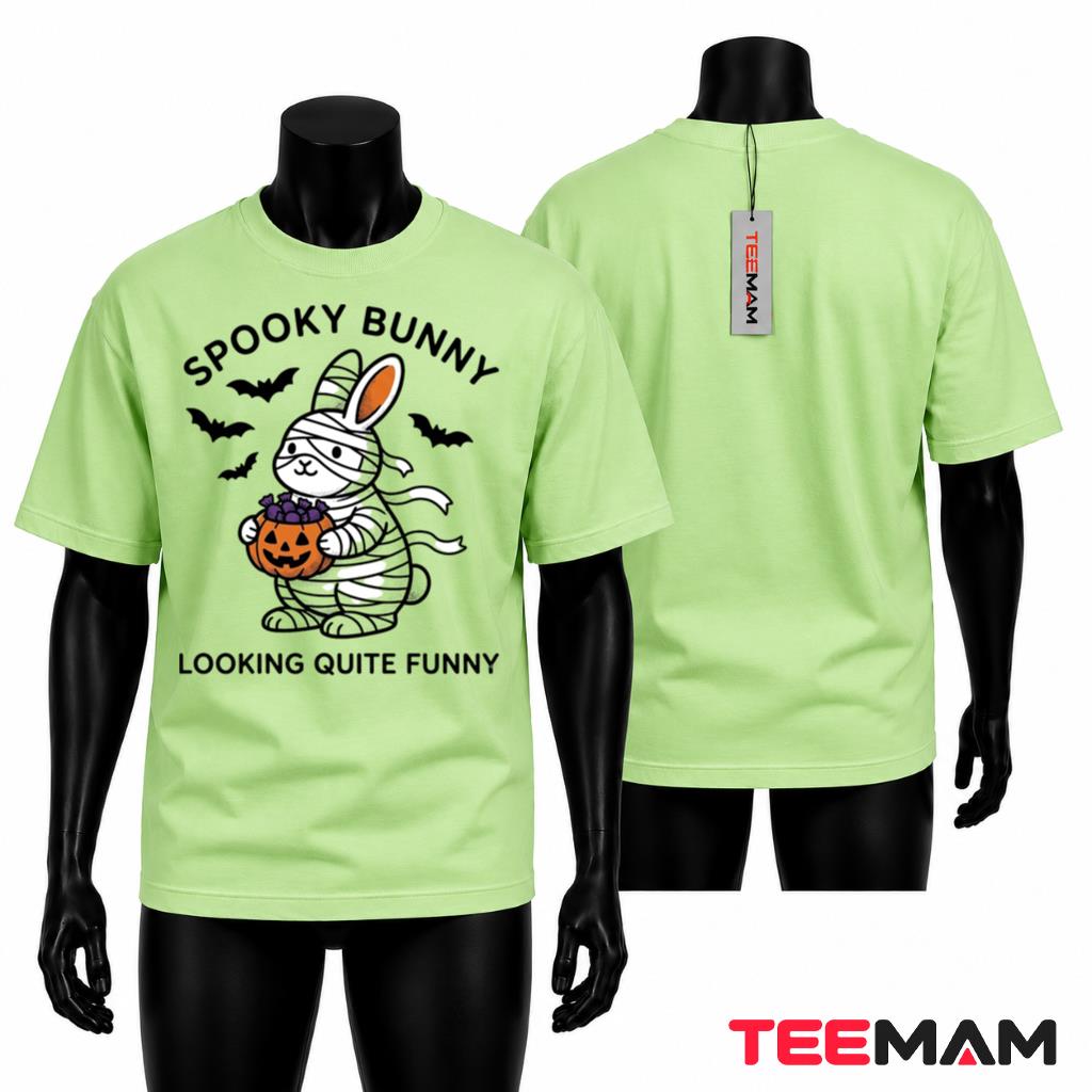 Halloween Mummy Bunny T-Shirt Spooky Cute Rabbit