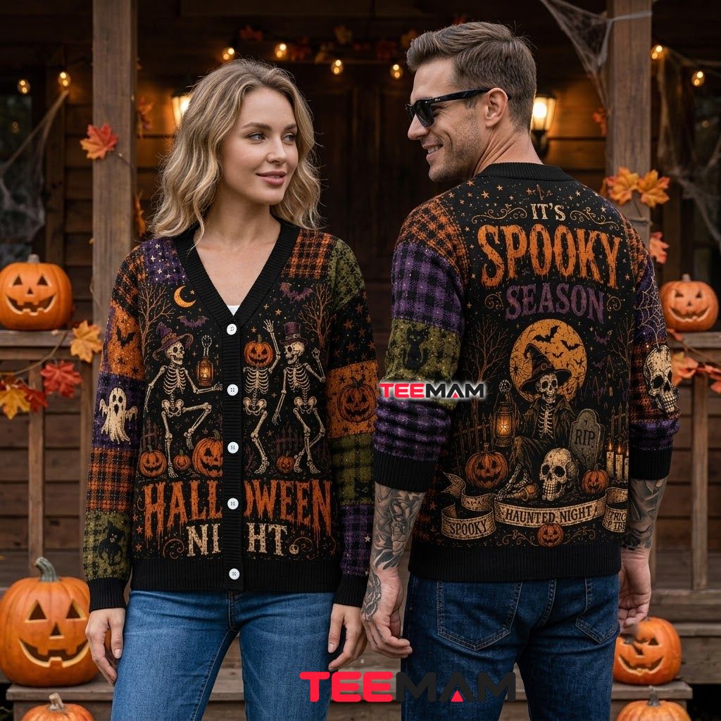 Halloween Night Cardigan Skeleton Pumpkin Witch 2 Halloween Night Cardigan Skeleton Pumpkin Witch 2