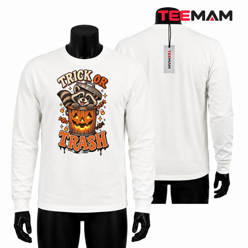 Halloween Raccoon Long Sleeve Spooky Trash Can Candy Pumpkin Halloween Raccoon Long Sleeve Spooky Trash Can Candy Pumpkin
