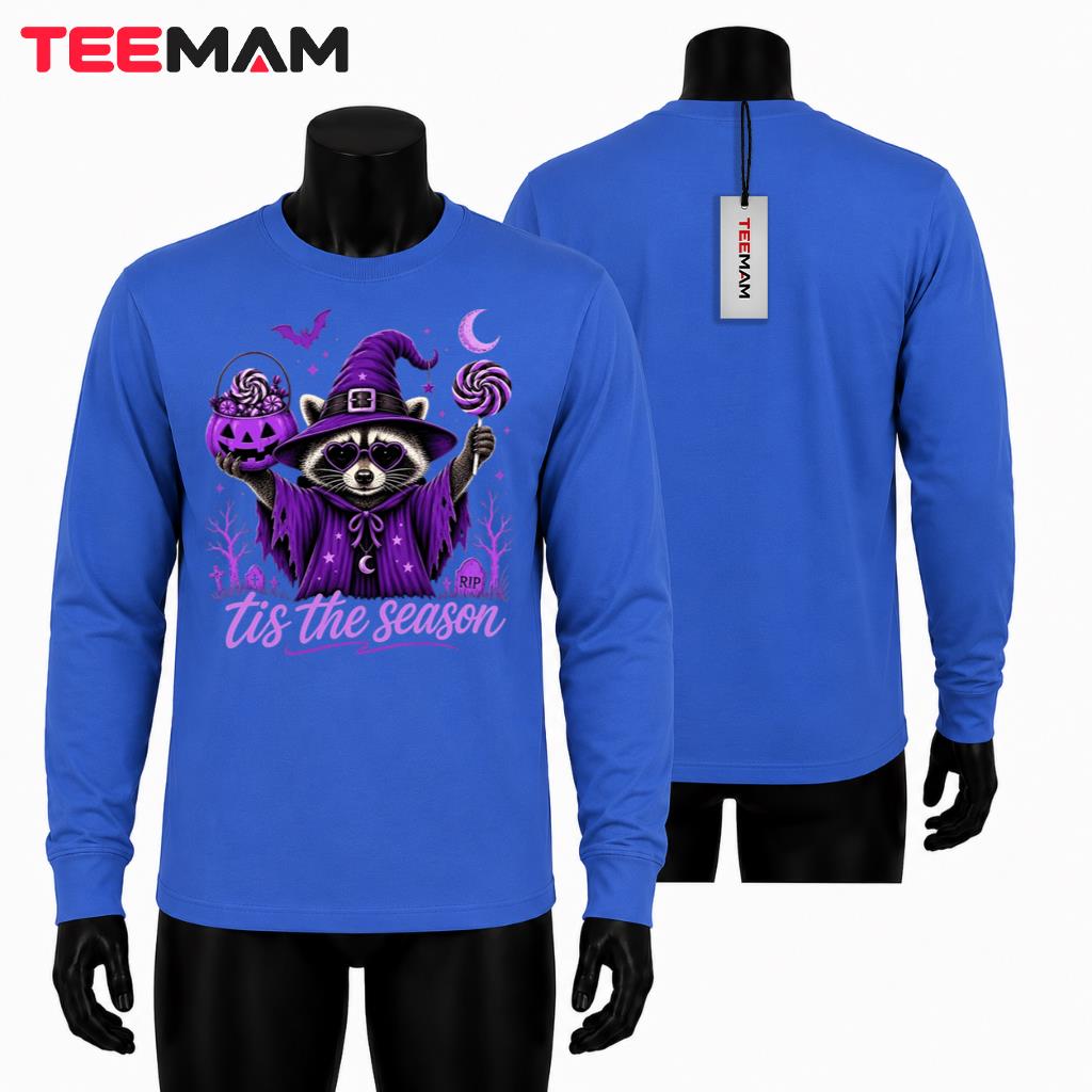 Halloween Raccoon Long Sleeve Spooky Witch Purple Lollipops Halloween Raccoon Long Sleeve Spooky Witch Purple Lollipops