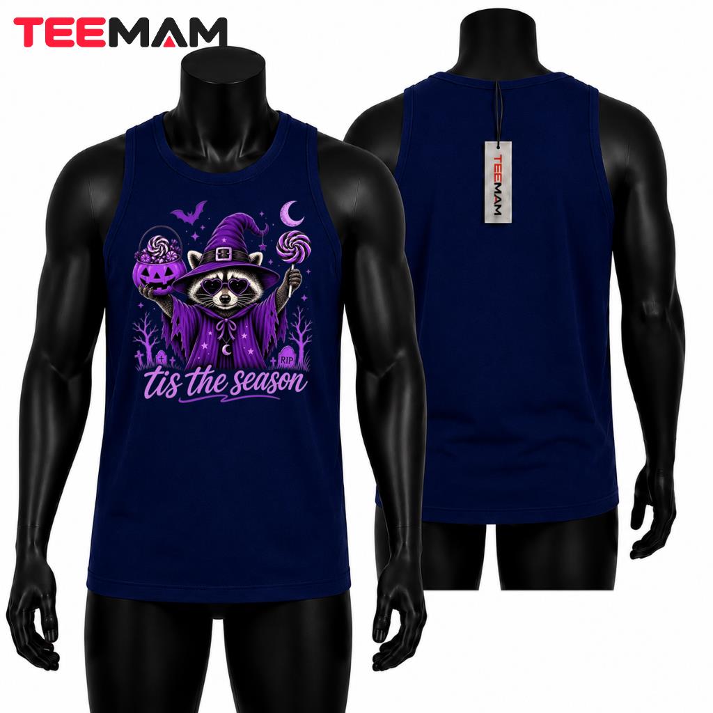 Halloween Raccoon Tank Top Spooky Witch Purple Lollipops Halloween Raccoon Tank Top Spooky Witch Purple Lollipops