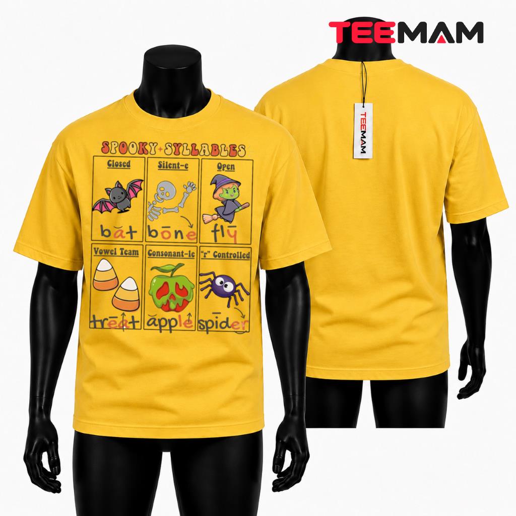 Halloween Reading Teacher T-Shirt Spooky Syllables