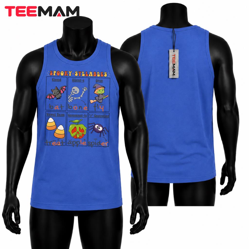 Halloween Reading Teacher Tank Top Spooky Syllables Halloween Reading Teacher Tank Top Spooky Syllables