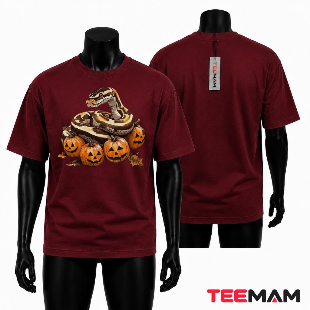 Halloween Snake T-Shirt Spooky Pumpkin Python Reptile