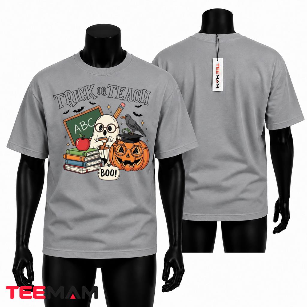 Halloween Teacher T-Shirt Ghost Pumpkin Crow