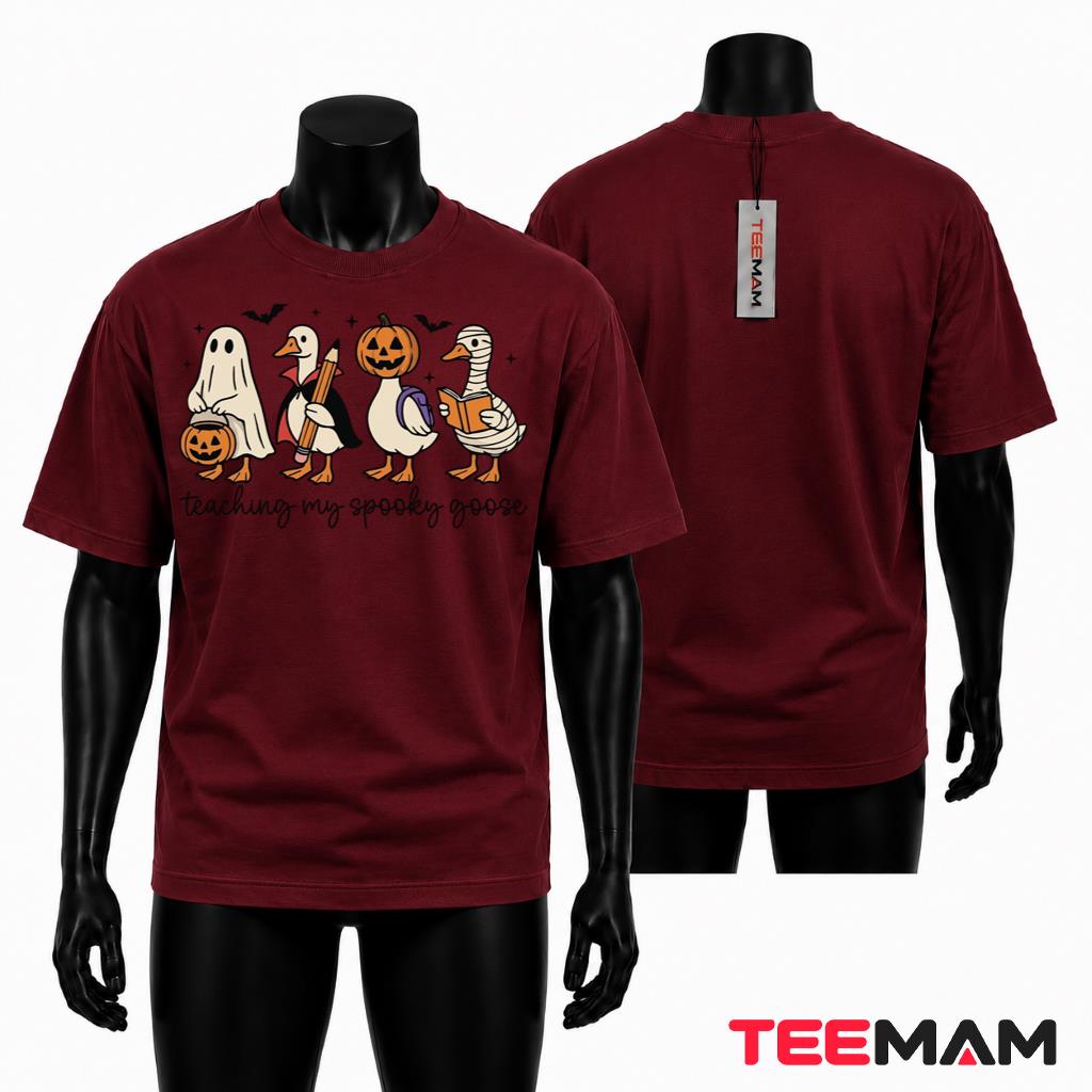 Halloween Teacher T-Shirt Teaching My Spooky Goose