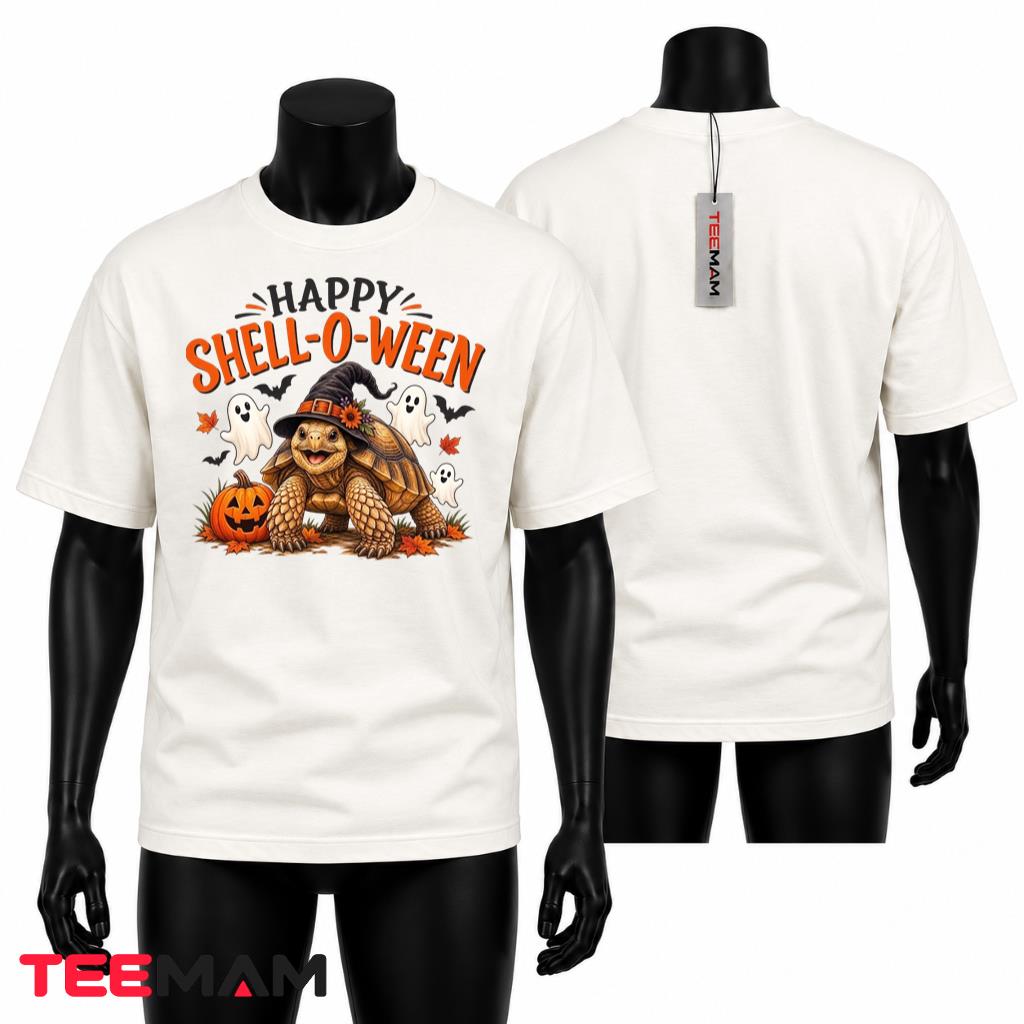 Halloween Tortoise T-Shirt Spooky Pumpkin Witch Hat
