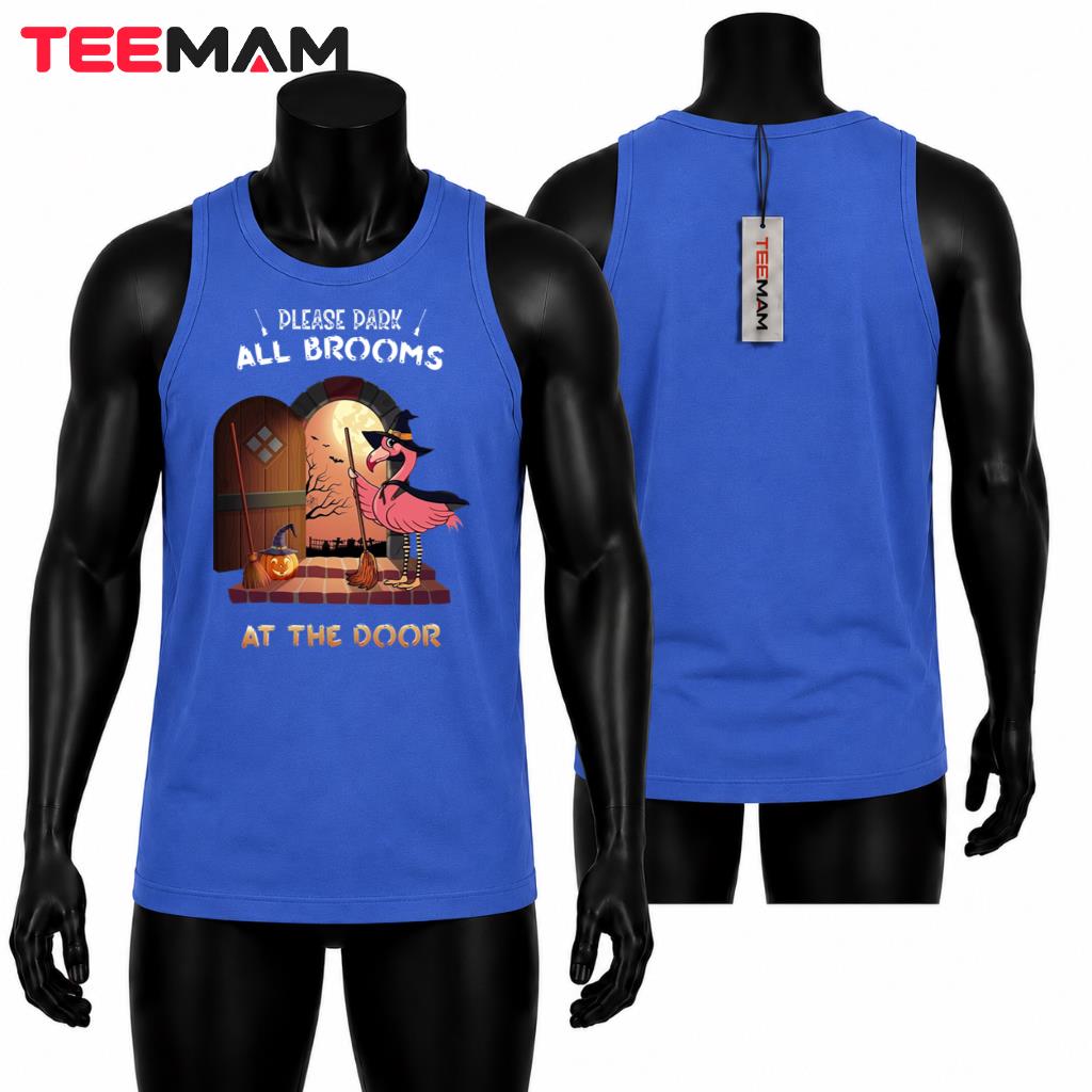 Halloween Witch Flamingo Tank Top Please Park All Brooms At The Door Halloween Witch Flamingo Tank Top Please Park All Brooms At The Door