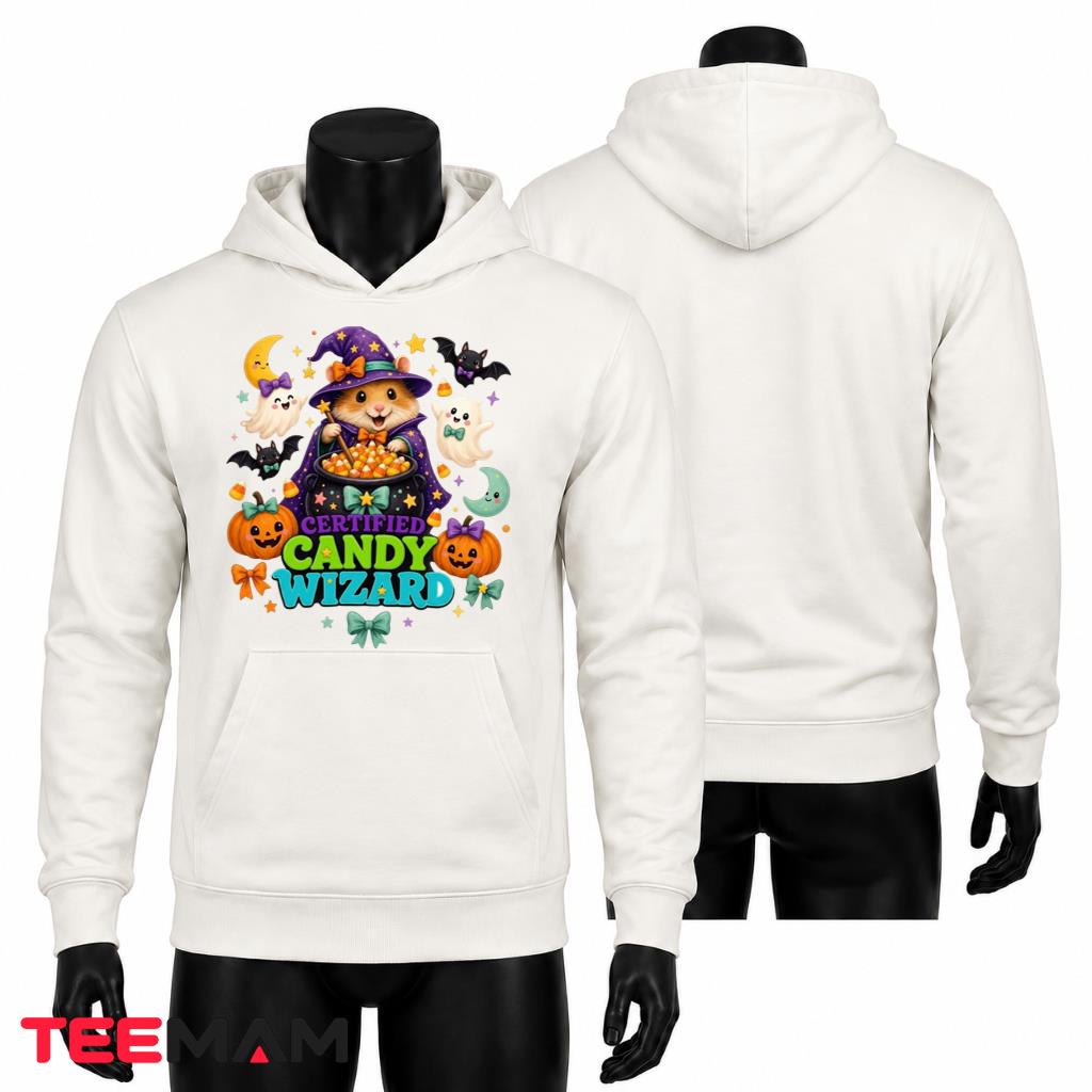 Halloween Witch Hamster Hoodie Cute Candy Wizard Halloween Witch Hamster Hoodie Cute Candy Wizard