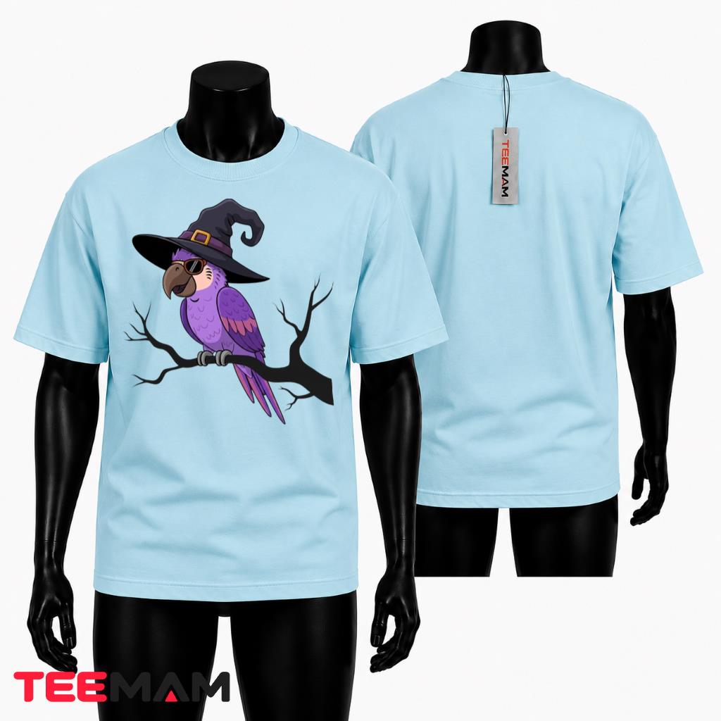 Halloween Witch Parrot T-Shirt Cute Bird Spooky Party