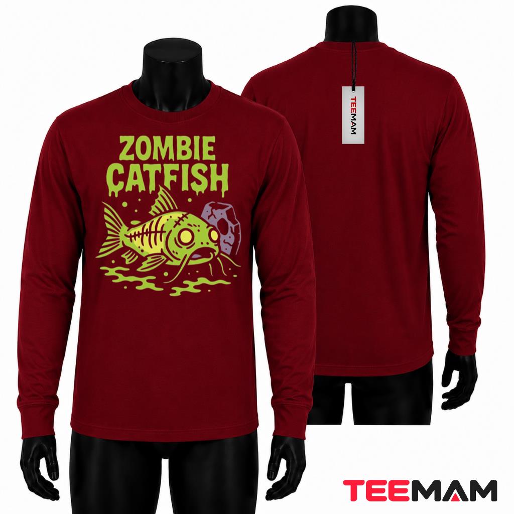 Halloween Zombie Catfish Long Sleeve Spooky Undead Fish Halloween Zombie Catfish Long Sleeve Spooky Undead Fish
