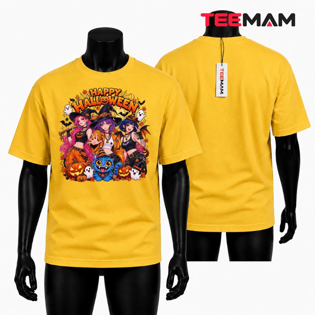 Happy Halloween T-Shirt Anime Witch Girl Group