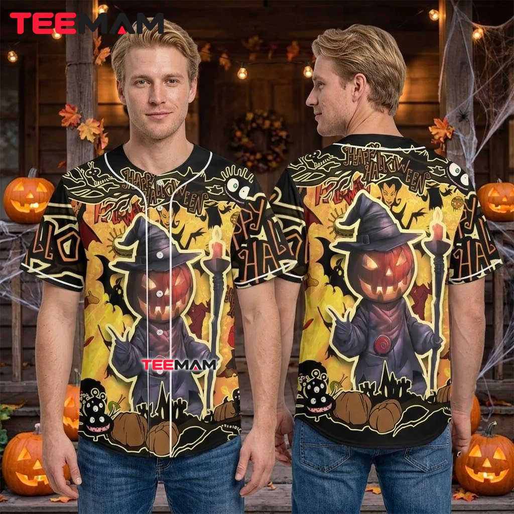 Happy Halloween Baseball Jersey Pumpkin Witch Wizard 2 Happy Halloween Baseball Jersey Pumpkin Witch Wizard 2