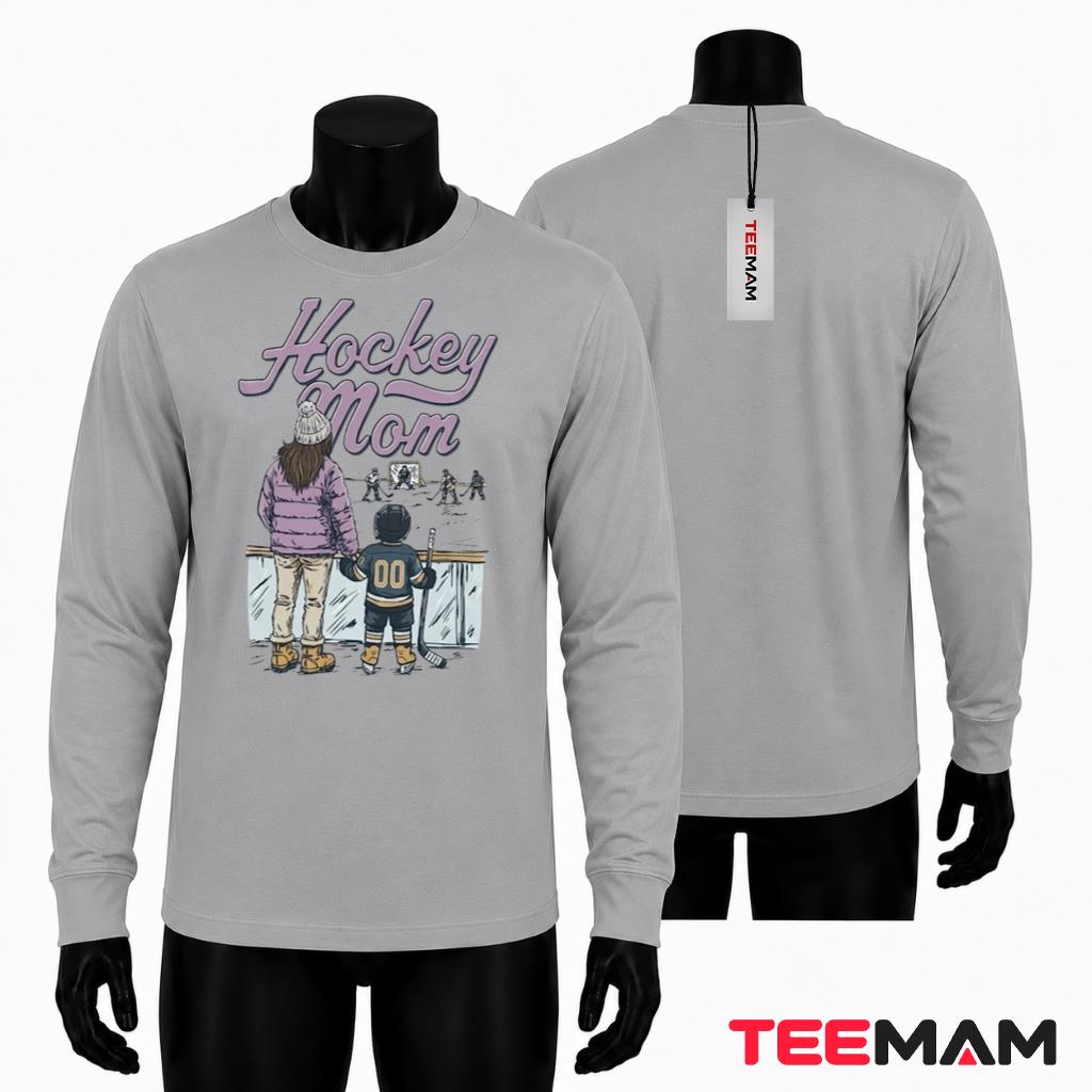 Hockey Mom Watching Son Game Long Sleeve Hockey Mom Watching Son Game Long Sleeve