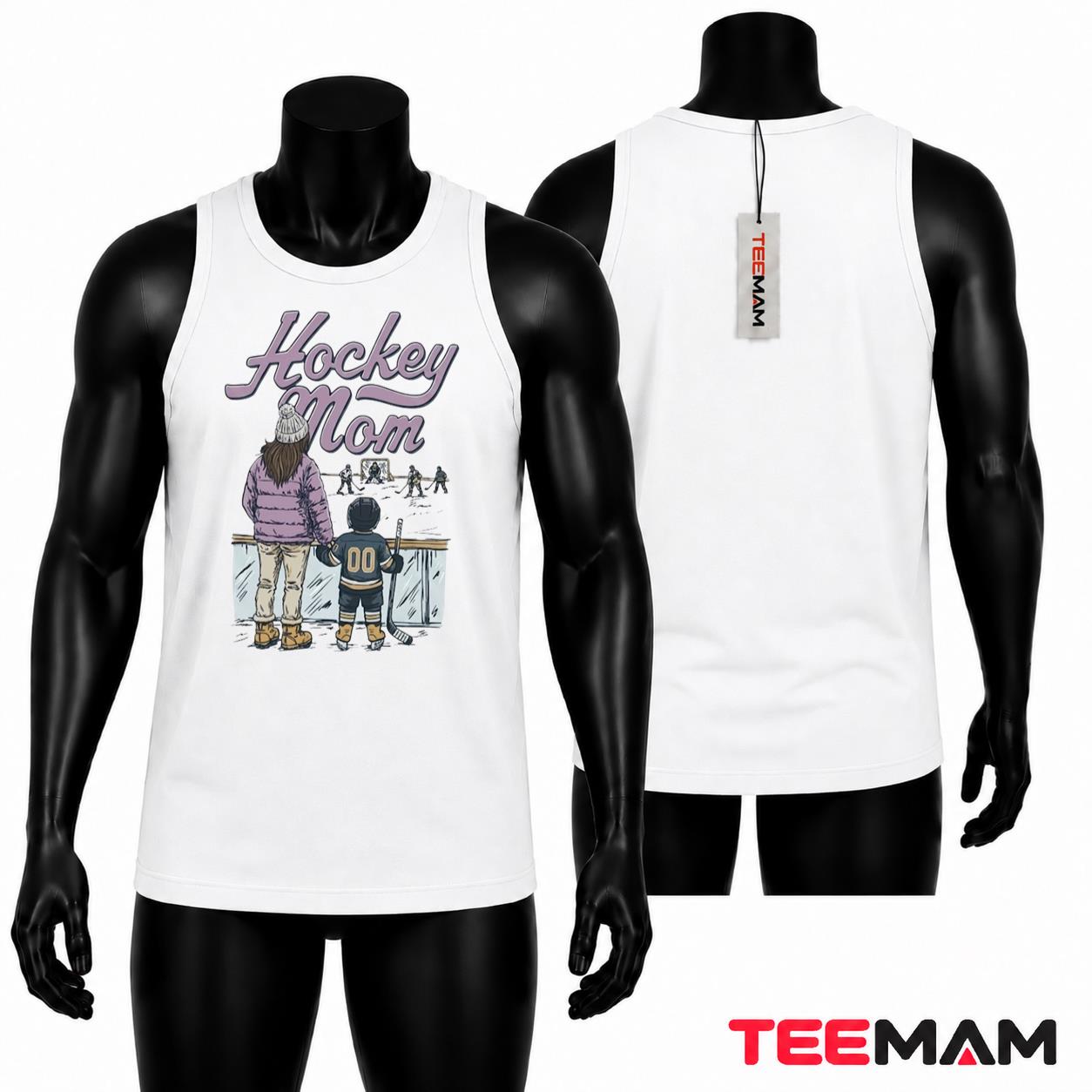 Hockey Mom Watching Son Game Tank Top Hockey Mom Watching Son Game Tank Top