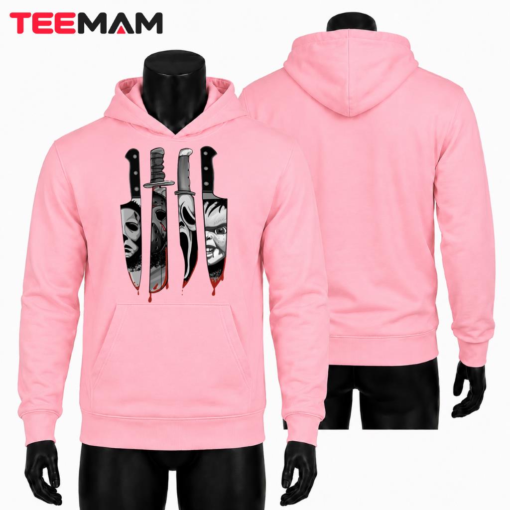 Horror Movie Characters Halloween Hoodie Bloody Knife Villains Horror Movie Characters Halloween Hoodie Bloody Knife Villains