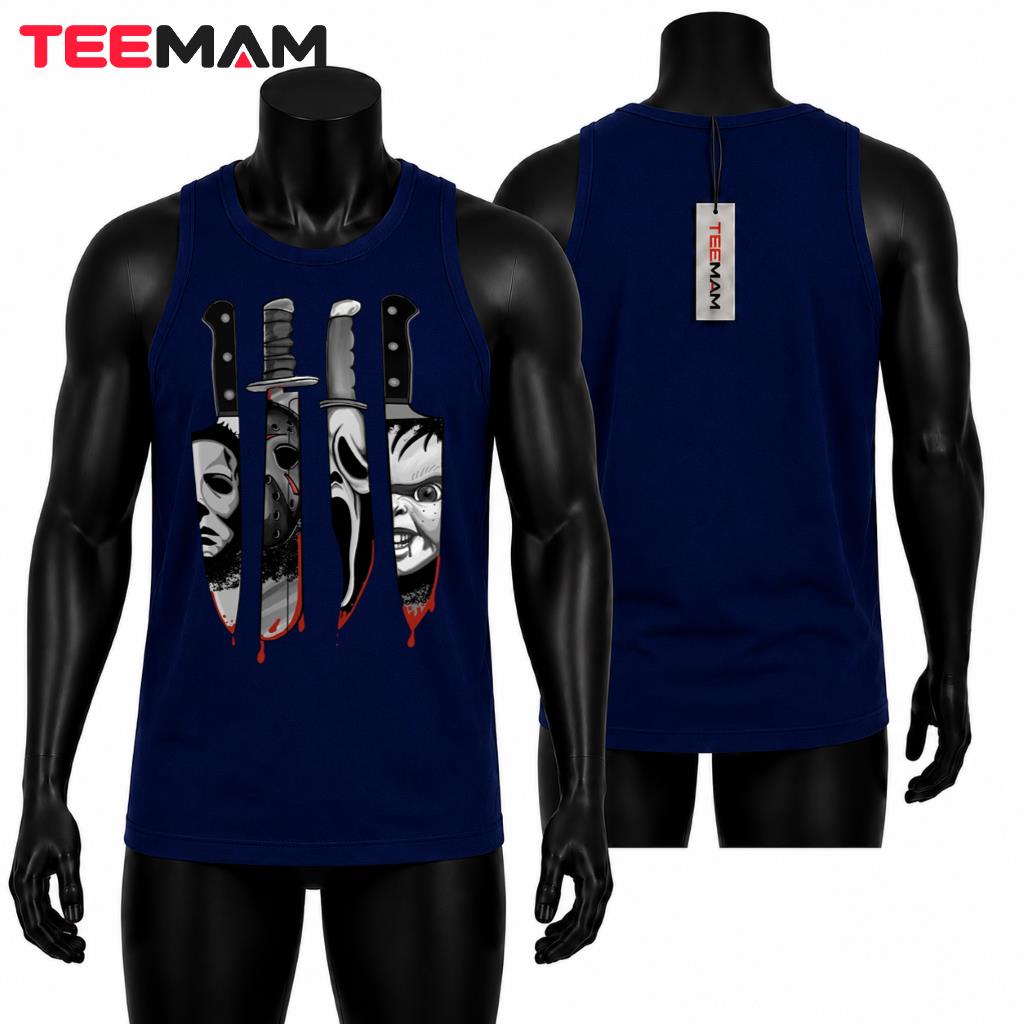 Horror Movie Characters Halloween Tank Top Bloody Knife Villains Horror Movie Characters Halloween Tank Top Bloody Knife Villains