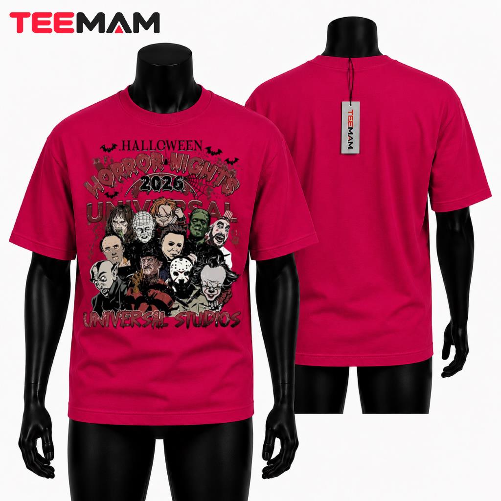 Horror Movie Characters Halloween T-Shirt Horror Nights 2026 Universal Studios