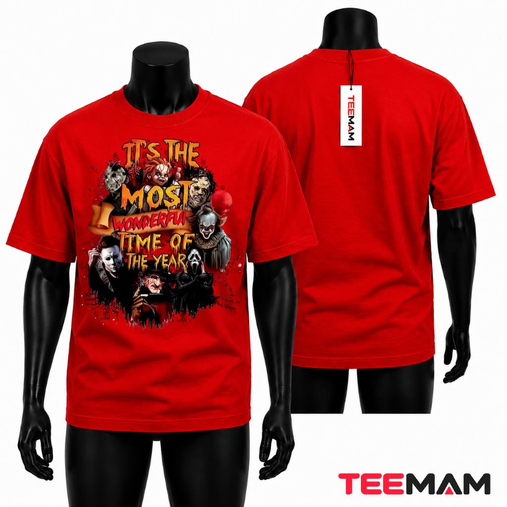 Horror Movie Characters Halloween T-Shirt Its The Most Wonderful Time Of The Year
