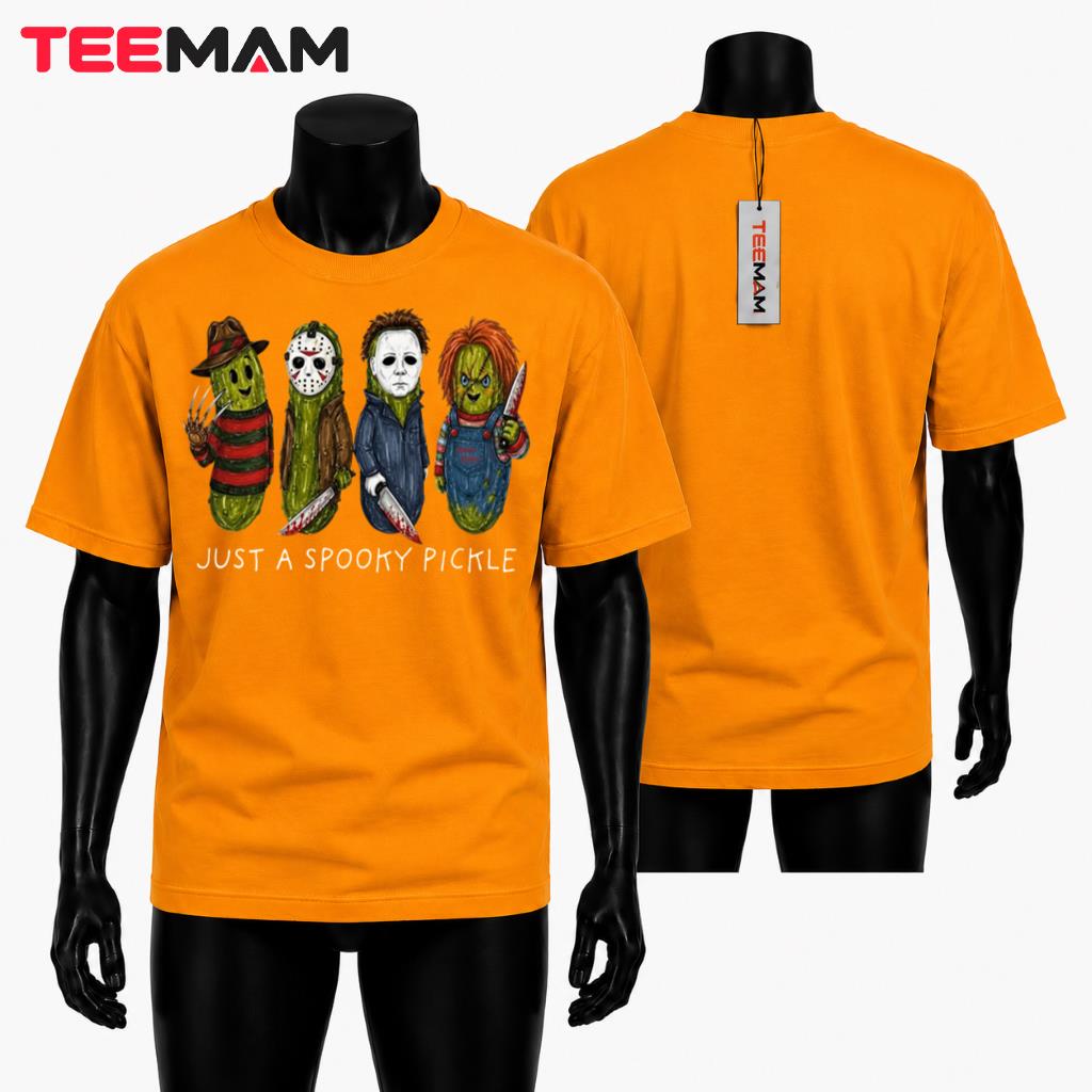 Horror Movie Characters Halloween T-Shirt Just A Spooky Pickle
