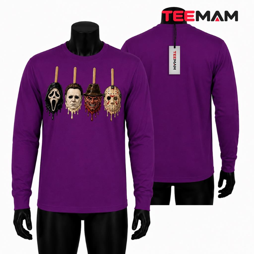 Horror Movie Characters Halloween Long Sleeve Melting Popsicle Masks Horror Movie Characters Halloween Long Sleeve Melting Popsicle Masks