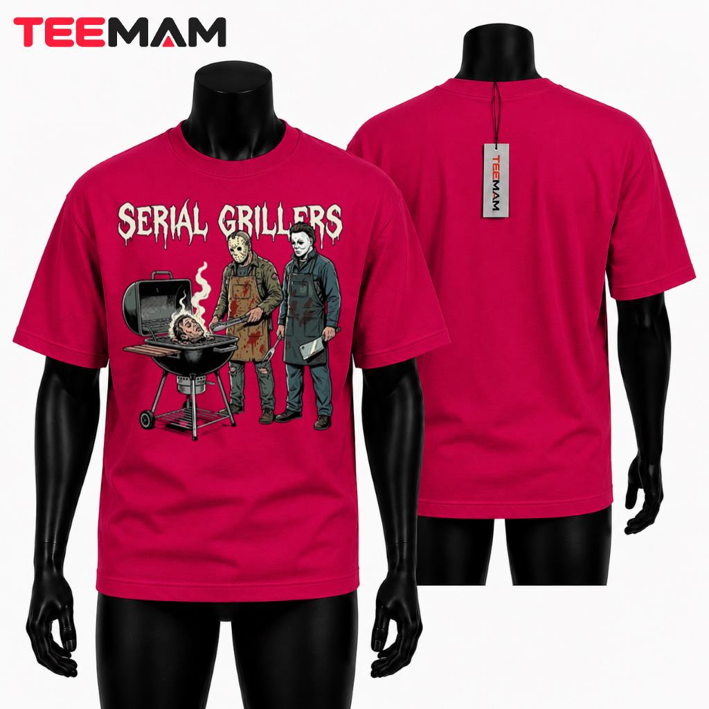 Horror Movie Characters Halloween T-Shirt Serial Grillers BBQ