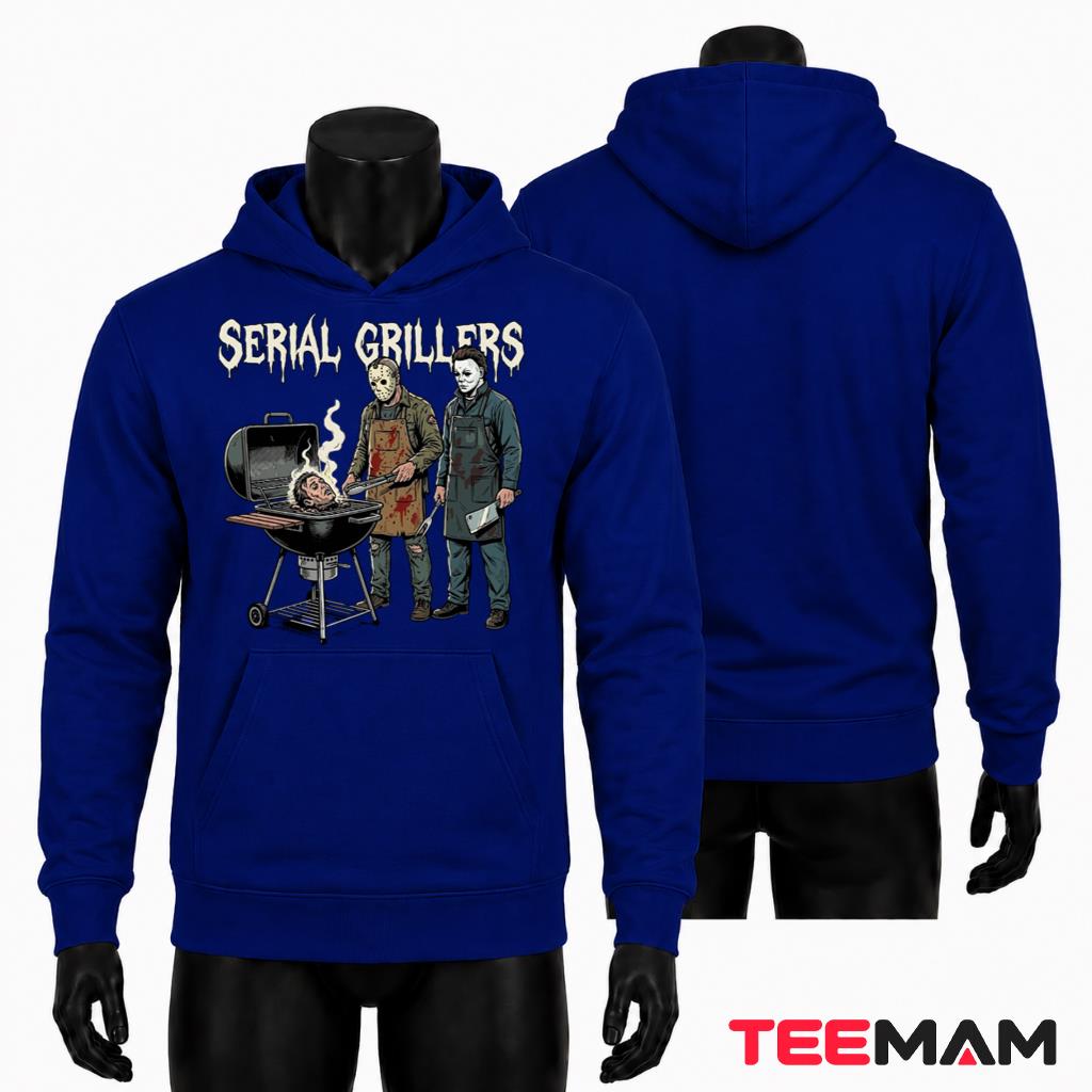 Horror Movie Characters Halloween Hoodie Serial Grillers BBQ Horror Movie Characters Halloween Hoodie Serial Grillers BBQ